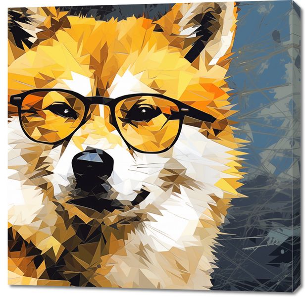 Obraz 100x100cm Intelektualny Psiak zdjęcie 1