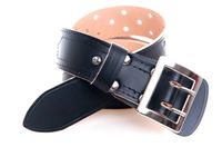 Pas oficerski skóra licowa jasny spód bez podszycia i bojówek, nikiel, czar