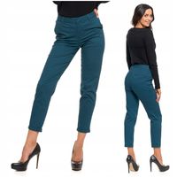 Spodnie Damskie Chinosy Eleganckie w Zestawie z Paskiem Bawełna MORAJ r. 38