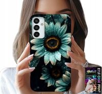 ETUI DO SAMSUNG GALAXY M23 - NIEBIESKA GERBERA STOKROTKA KWIAT +FOLIA