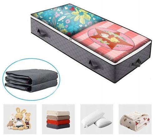 DUŻY ORGANIZER POJEMNIK POKROWIEC POD ŁÓŻKO Na POŚCIEL KOŁDRĘ ZABAWKI na Arena.pl