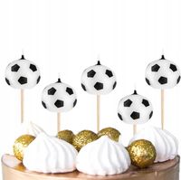 ŚWIECZKI URODZINOWE PIŁKA PIŁKI FOOTBALL NA IMPREZĘ URODZINOWĄ 5 SZT