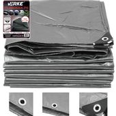 PLANDEKA UNIWERSALNA WZMACNIANA 8x12 M SZARA VERKE V50028 120 g/m