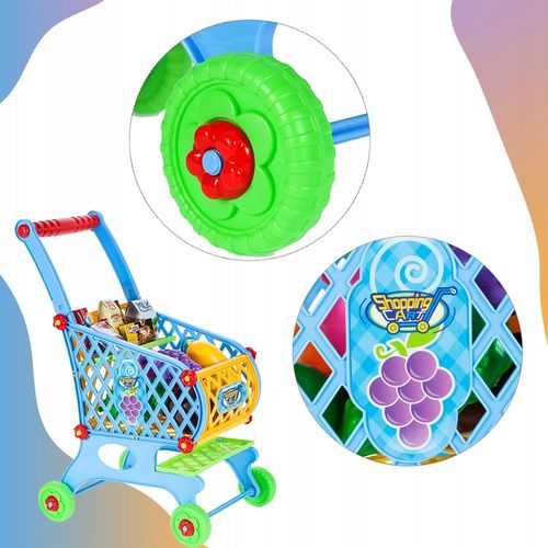 WÓZEK KOSZYK ZAKUPOWY MARKETOWY NA ZAKUPY Z PRODUKTAMI DLA DZIECI na Arena.pl