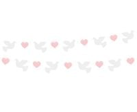 Girlanda papierowa gołąbki różowe serduszka, 150 cm
