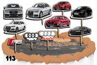 TOPPERY NA TORT OZDOBNE DEKORACJA ZESTAW - SAMOCHODY AUDI AUTA 10szt.