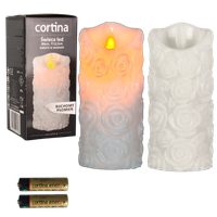 ŚWIECZKA LED 12,5 CM Z RÓŻĄ DEKORACJA WKŁAD RUCHOMY PŁOMIEŃ OZDOBA