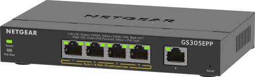 Switch Netgear 5p GS305EPP (5x10/100/1000Mbit, 4xPoE+) na Arena.pl