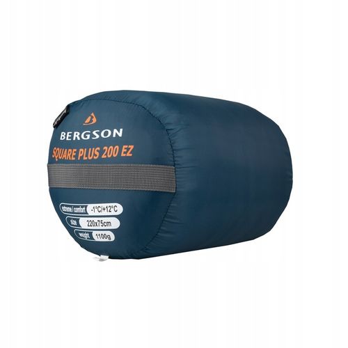 Śpiwór prostokątny Bergson Square 200 EZ Plus niebieski 2w1 Zamek Prawy na Arena.pl