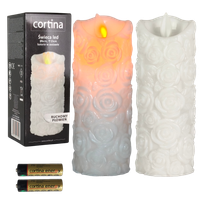 ŚWIECZKA LED 15 CM Z RÓŻĄ DEKORACJA WKŁAD RUCHOMY PŁOMIEŃ OZDOBA