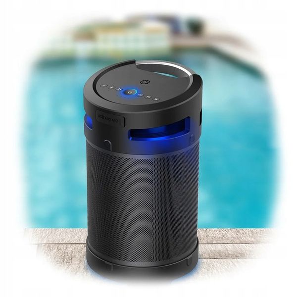 GŁOŚNIK BLUETOOTH PRZENOŚNY MANTA XBASS 360 100W TWS USB MP3 WODOODPRONY zdjęcie 10