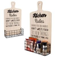 Półka Kuchenna Ścienna Koszyk na Pojemniki Przyprawy Butelki Drobiazgi