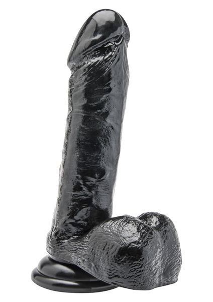 Dildo 7 inch with Balls Black zdjęcie 1