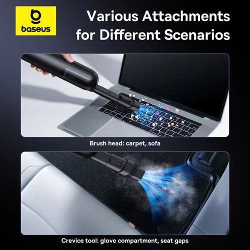 Bezprzewodowy odkurzacz samochodowy Baseus A0 Pro 4000Pa HEPA - czarny na Arena.pl