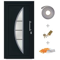 Drzwi wejściowe zewnętrzne, antracytowe, 98 x 200 cm