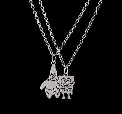 Naszyjniki Srebrny dla Przyjaciół Przyjaciółek BEST FRIENDS SpongeBob na Arena.pl