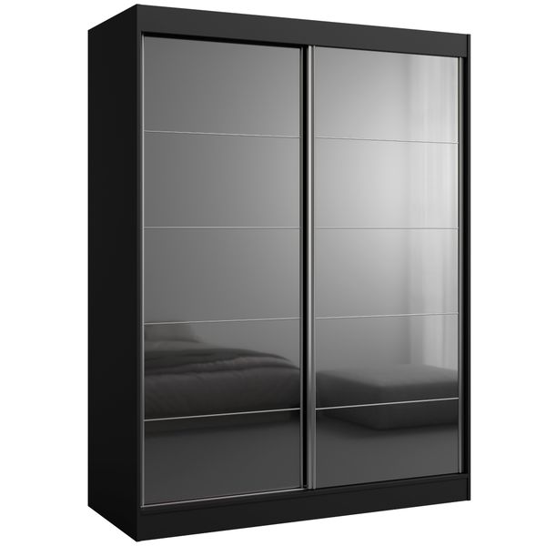 Szafa przesuwna Como 2D 150 Czarna (lacobel) zdjęcie 1