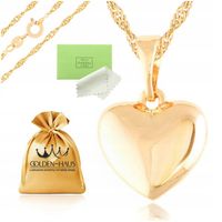 POZŁACANY ŁAŃCUSZEK DAMSKI Z SERDUSZKIEM, STAL CHIRURGICZNA + GRATISY