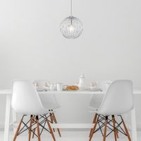 Druciana lampa wisząca HANAKO 16028H Globo do salonu chrom