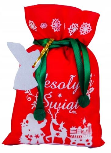 WOREK Torebka prezentowa MIKOŁAJ RENIFER 30x45 na Arena.pl