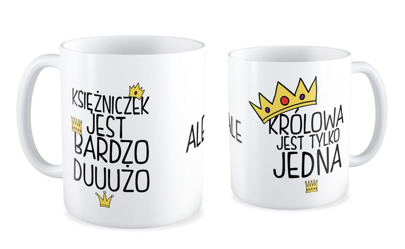 Kubek dla niej Królowa jest tylko jedna - 330 ml - biały zdjęcie 1