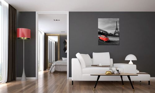 Obraz 40X50 Czerwone Auto Przy Wieży Eiffla na Arena.pl