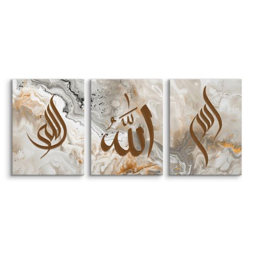 Obrazy Na Płótnie Set Abstrakcja Marmur Boho Islamskie Symbole 90cm x 40cm na Arena.pl