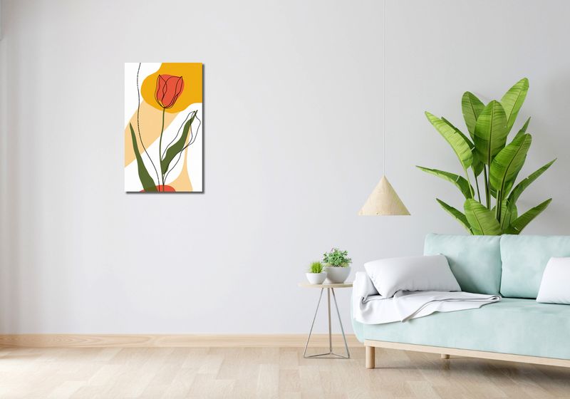 Obraz 40x70cm Przerysowany Tulipan zdjęcie 2