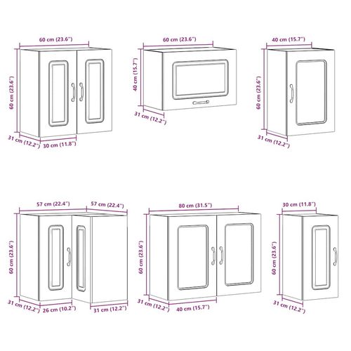 Zestaw szafek kuchennych, Lucca, 14-częściowy, dąb artisan na Arena.pl