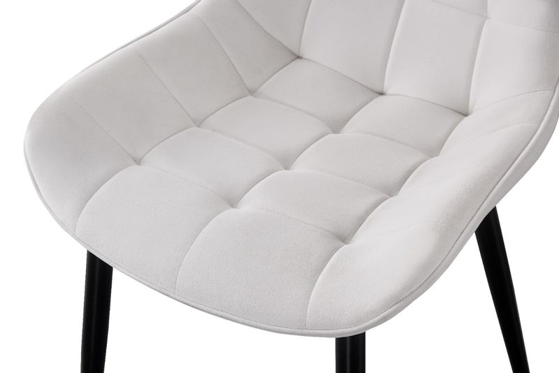 MALMO KRZESŁO TAPICEROWANE ECRU WELUR PIKOWANE zdjęcie 6