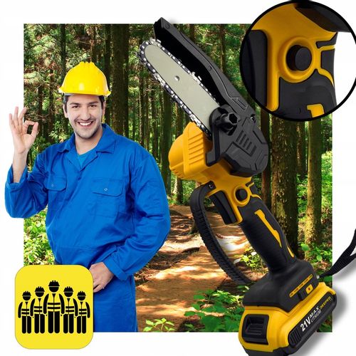 Piła Łańcuchowa Akumulatorowa Mini Pilarka 4''/6'' cali 2xAKU 2xPROWADNICE na Arena.pl