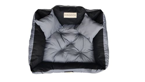 Legowisko dla psa kojec KINGDOG 75x65 cm wodoodporne ciemnoszare na Arena.pl