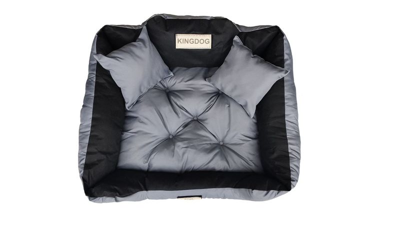 Legowisko dla psa kojec KINGDOG 75x65 cm wodoodporne ciemnoszare zdjęcie 4