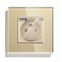 GNIAZDKO ELEKTRYCZNE SZKLANE POJEDYNCZE HERMETYCZNE GNIAZDO IP44 Z KLAPKĄ