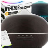 NAWILŻACZ POWIETRZA DYFUZOR ZAPACHOWY AROMATERAPIA LAMPKA LED NOCNA + PILOT