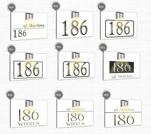 duża TABLICZKA ADRESOWA dibond biała numer posesji 40x30 lampka led na Arena.pl