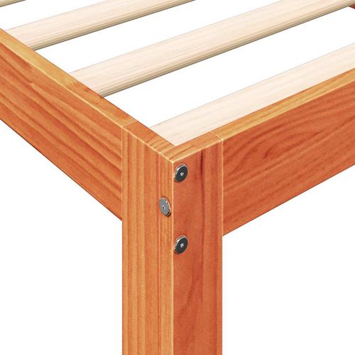 Łóżko z regałem, bez materaca, woskowy brąz, 90x200 cm, sosnowe na Arena.pl