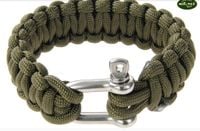 Bransoletka PARACORD metalowa sprzączka oliwkowy 15mm