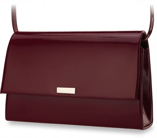 Kopertówka Elegancka Wieczorowa Torebka Wesele Wizytowa Na Ramię Burgundowa na Arena.pl