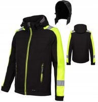 KURTKA ROBOCZA softshell roboczy ODBLASKOWA ostrzegawcza z kapturem WODOODP