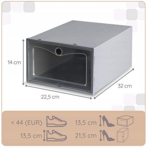 10x Składane pudełko na buty organizer pojemnik plastikowe z klapą do na Arena.pl