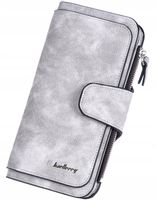 Duży Portfel Damski zamek skóra skórzany podwójny C11_Szary