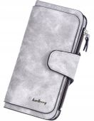 Duży Portfel Damski zamek skóra skórzany podwójny  C11_Szary