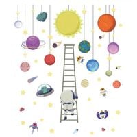 Naklejki Na Ścianę Kosmos Planety Astronauta Szafę Meble Lustro Dla Dzieci