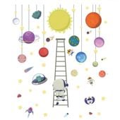 Naklejki Na Ścianę Kosmos Planety Astronauta Szafę Meble Lustro Dla Dzieci