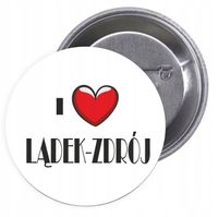 Przypinki buttony I LOVE LĄDEK-ZDRÓJ znaczki
