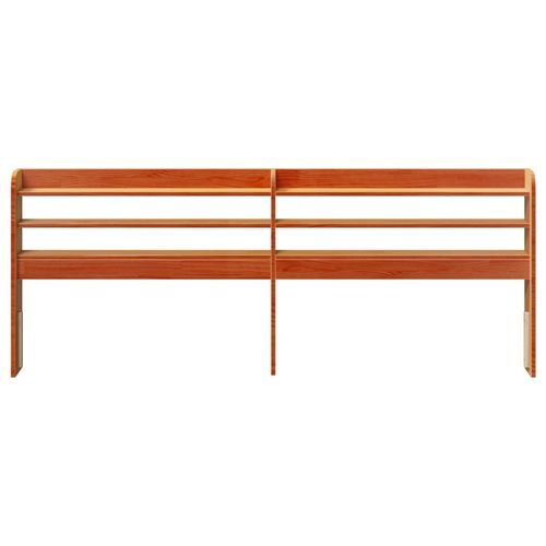 Wezgłowie do łóżka, z półkami, woskowy brąz, 200 cm, sosnowe na Arena.pl