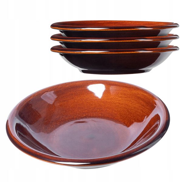 Kadax Talerz Obiadowy Głęboki Kamionka 23cm 4szt zdjęcie 1