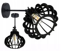 Lampa kinkiet ścienny stały REGULOWANY LOFT klosz ALLADYNA Drewno na 1x E27