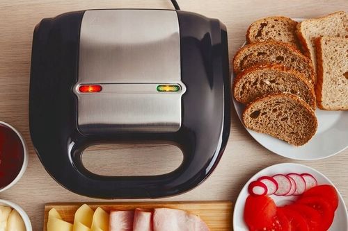 OPIEKACZ CERAMICZNY TOSTER 750W Czarny 2 KANAPKI NIEPRZYWIERAJĄCA na Arena.pl
